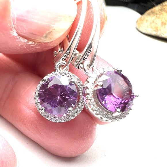New Color Change Alexandrite Earrings Sterling Silver ,  June Birthstone - Picture 6 of 6